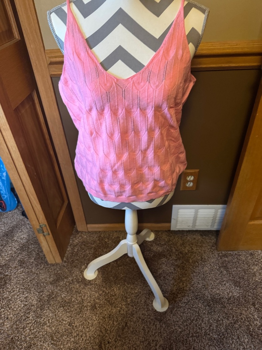 SHEIN Pink Knit V-Neck Camisole